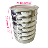 KimLab 0108TS20 Economy Test Sieve 8 Pcs  with Lid and Pan,#5,#10,#35,#60,#120,#230 Mesh Size,304 Stainless Steel Wire Cloth, 8" Diameter