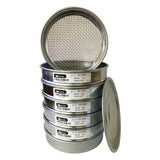 KimLab 0108TS20 Economy Test Sieve 8 Pcs  with Lid and Pan,#5,#10,#35,#60,#120,#230 Mesh Size,304 Stainless Steel Wire Cloth, 8" Diameter