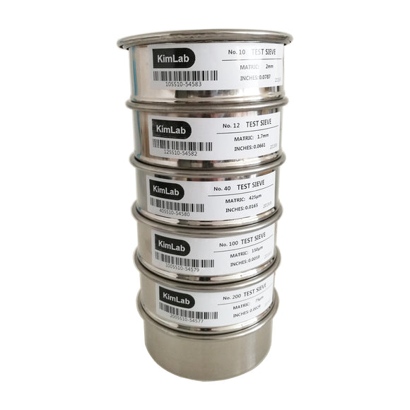 KimLab Economy Test Sieve #10 / 2mm Mesh Size,304 Stainless Steel Wire Cloth, Chorme Plating Frame, 8 Diameter Sieve