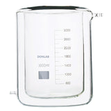 DONLAB CFN Glass Graduated Flat-Bottom Low-Form Jacketed Beaker Double-Layer Lab Reaction Beaker