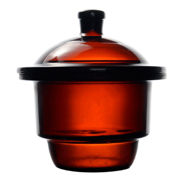 DONLAB Glass Amber Glass Desiccator Jar, Lab Dessicator Dryer with Porcelain Plate